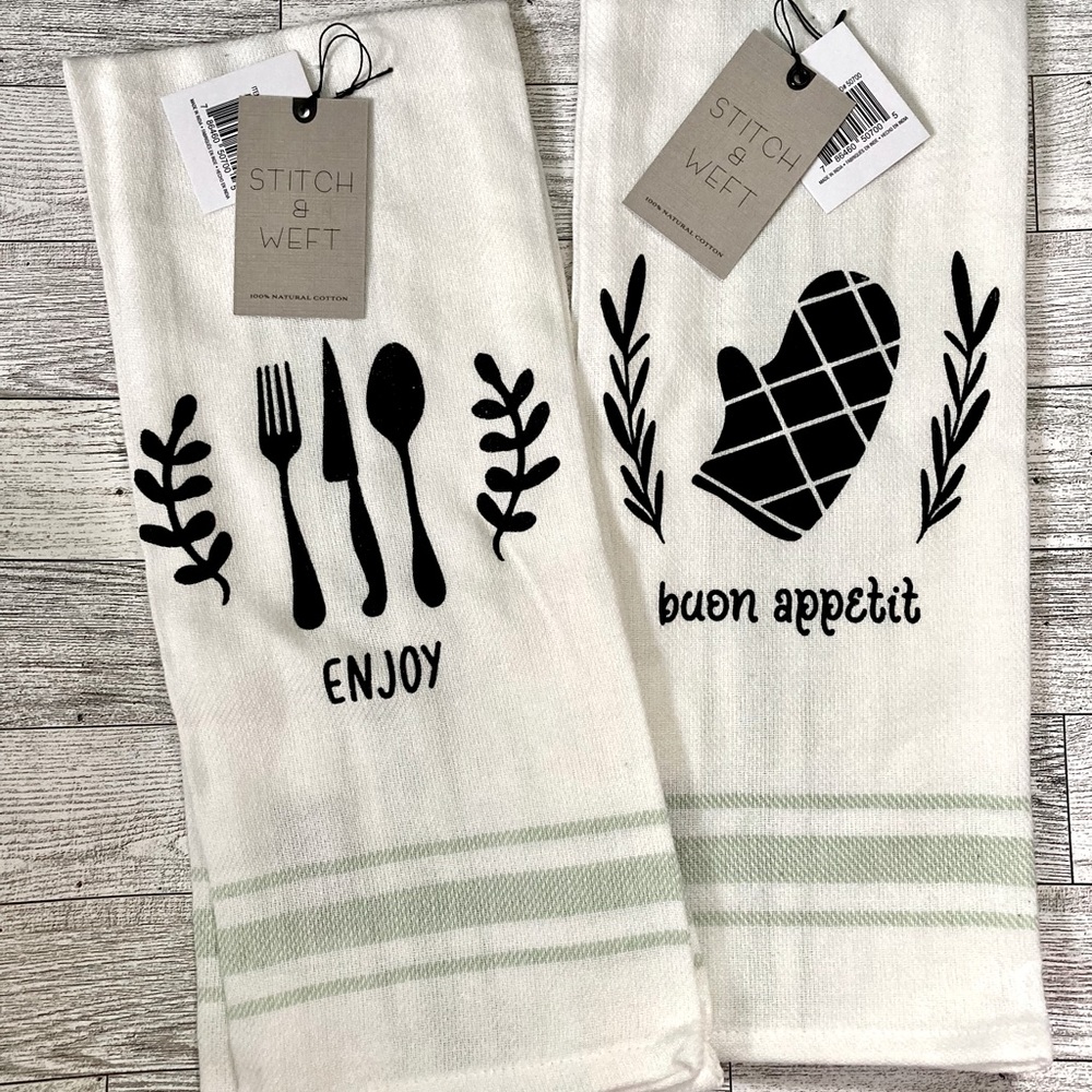 Stitch & Weft farmhouse style kitchen towel set